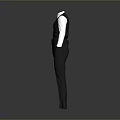 Men's Formal Clothing Set With Black Vest White Long Sleeve Shirt And Trousers