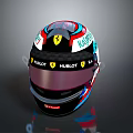 Ferrari Racing Helmet With Hublot Logo Kubica Name Colorful Design Black Red Blue Accents