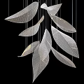 Modern Leaf Shaped Chandelier With Textured Metal Leaves And Artistic Design