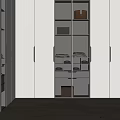 Modern Wardrobe Design With Glass Doors LED Lighting And Storage Drawers