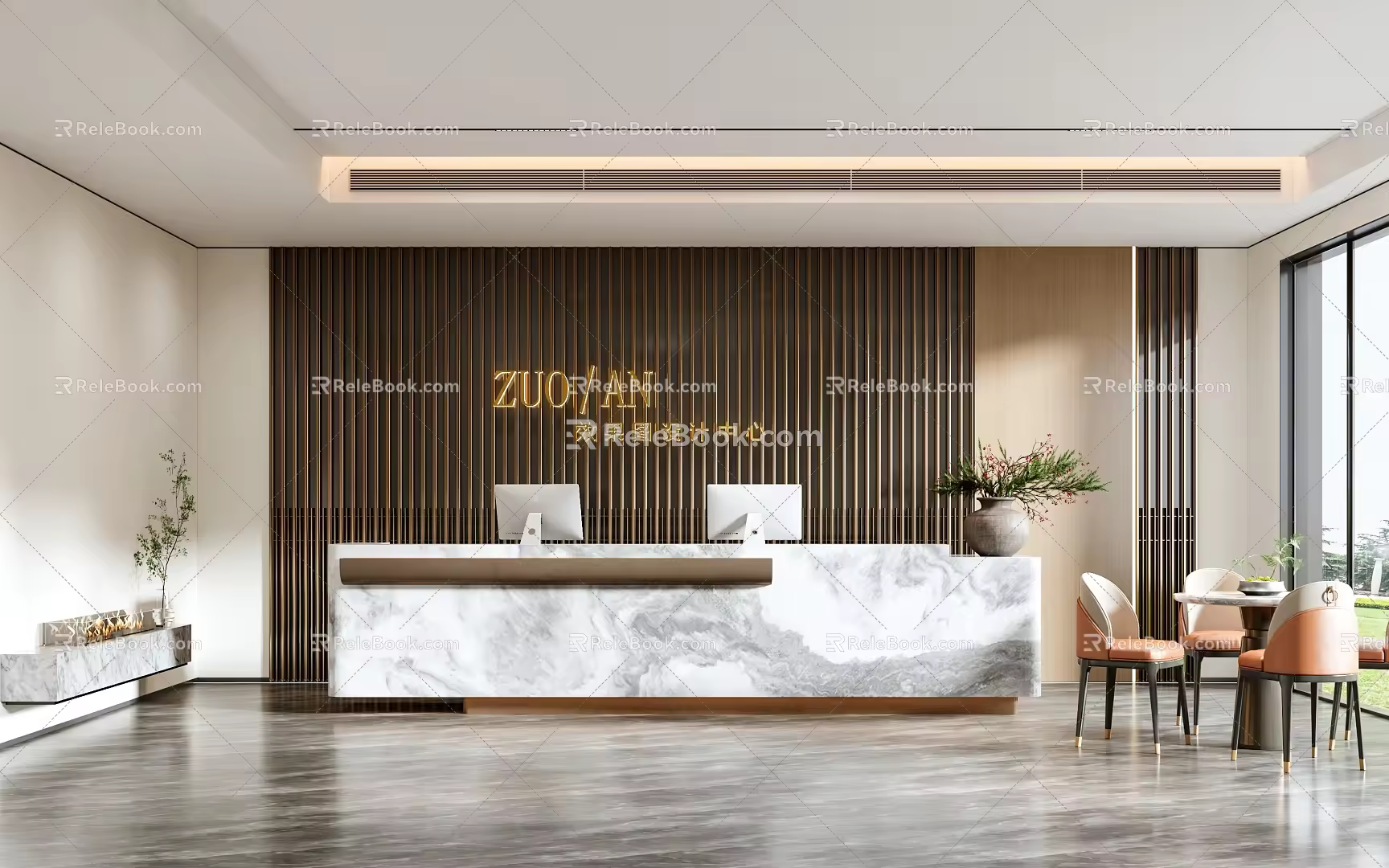 Modern Front Desk 3d model