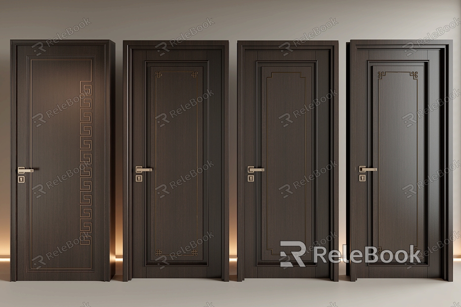 New Chinese Door Room Door Bedroom Door Single Door Wooden Door model