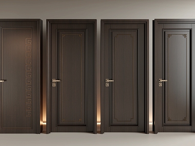 New Chinese Door Room Door Bedroom Door Single Door Wooden Door model