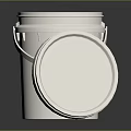 White Plastic Storage Bucket With Secure Lid Handle And Instruction Label 3d model