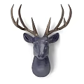 Stylish Deer Head Wall Decor With Gray Body And Gold Antlers