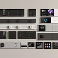 Modern Smart Switch Panels With Temperature Display Time Function And Control Knobs