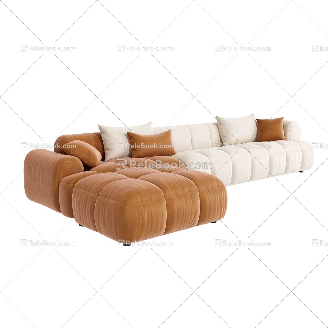 modern corner sofa minimalist sofa 3d model