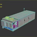 Industrial Equipment Unit With White Enclosure Top Ventilation Fans And Side Doors