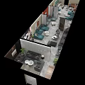 Modern Apartment Interior Layout With Multiple Rooms Sofa Bed Tables And Colorful Decor
