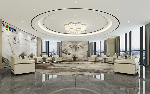 New Chinese Reception Room 3d model