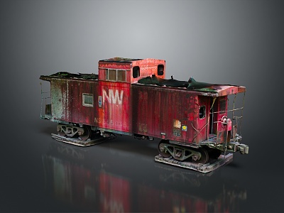 industrial LOFT train vintage train steam train carriage locomotive head 3d model