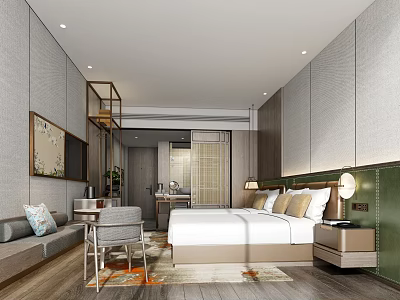 New Chinese Guest Room 3d model