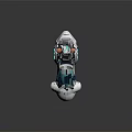 Futuristic Weapon Design Featuring White Blue Green Accents Metallic Handle And Glowing Energy Core