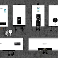 Wall Mounted White Instant And Storage Water Heaters As Daily Electrical Appliances