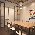 Japanese style and wind entertainment space scenario interpretation 3d model