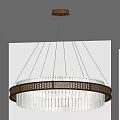 Elegant Modern Circular Chandelier With Metal Frame And Hanging Transparent Pendants