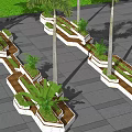 Modern Tree Planters Design With Trees And Green Plants In Urban Landscape
