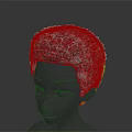 Detailed Human Head Sculpture With Realistic Facial Organs And Curly Hair
