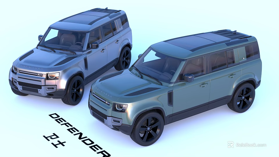 Land Rover Defender SUV Modern Exterior Design With Two Color Variants 3d model 