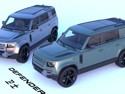 Land Rover Defender SUV Modern Exterior Design With Two Color Variants 3d model