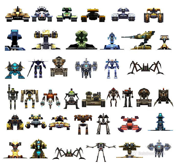 Diverse Smart Machines Showcasing Different Robotic Designs And Mechanical Structures 3d model 