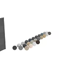 Modern Black And White Hinged Doors With Textured Panels And Lock Handles