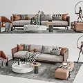 Modern sofa coffee table combination 3d model