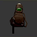 Vintage Brown Leather Backpack with Multiple Pockets Rolled Paper and Small Bottles