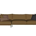 Modern three-seat sofa multiplayer sofa 3d model