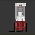 Coca Cola Red Popcorn Cart With White Top Transparent Front And Black Wheels