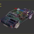 Block Style Police Car Model With Red Blue Sirens Badge And White Blue Body