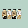 Elegant Bottled Coffee Beverage With Minimalist Label Design And Four Bottles
