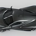 Black Supercar with Sleek Aerodynamic Design Sporty Exterior Large Wheels and Rear Spoiler