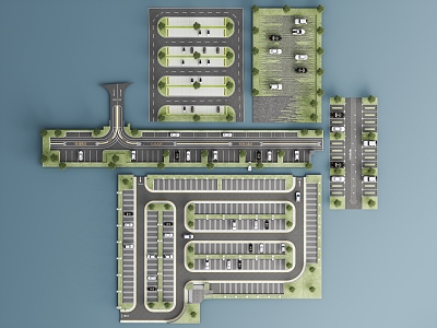 Parking lot Outdoor parking lot New energy Charging pile Scenic parking space Barrier-free parking 3d model