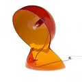 Modern Orange Transparent Table Lamp With Unique Sleek Acrylic Shape Design 3d model