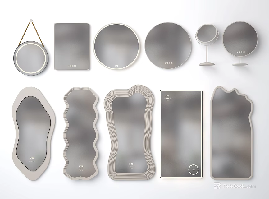 Various Decorative Mirror Designs with Modern Shapes for Home Decor 3d model 