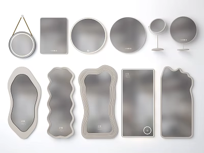 Various Decorative Mirror Designs with Modern Shapes for Home Decor 3d model