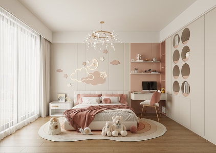 Modern Children's Room Children's Bedroom Daughter Room Princess Room 3d model