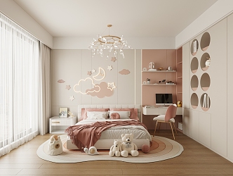 Modern Children's Room Children's Bedroom Daughter Room Princess Room 3d model