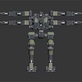 Mechanical Robot Character With Multiple Arms And Four Legged Structure 3d model