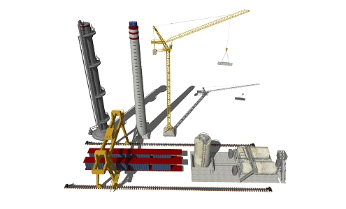 modern gantry crane tower crane 3d model