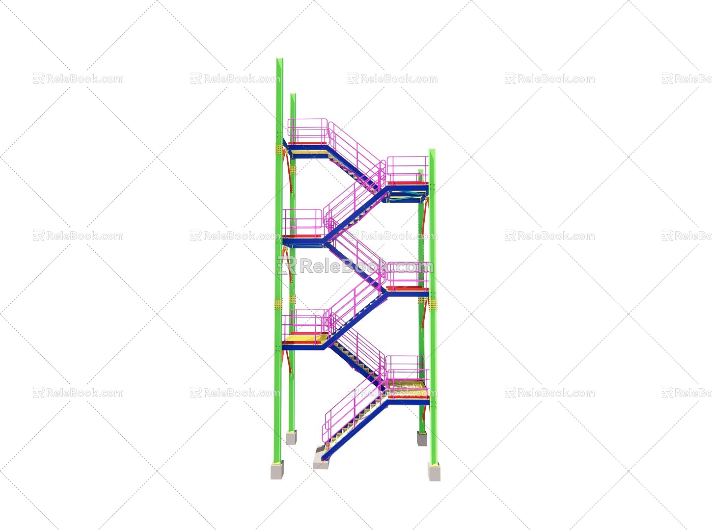 Steel Structure Stair Ladder 3d model