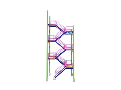 Steel Structure Stair Ladder 3d model