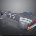 Futuristic Spacecraft 77 Model With DSI Logo And Blue White Exterior Design