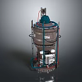 Industrial Machinery With Multi Layer Metal Structure Blue Pipes And Control Unit