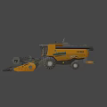 Efficient Orange Agricultural Combine Harvester Featuring Front Harvesting Header For Farm Operations 3d model