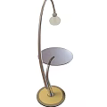 Modern Floor Lamp With Metal Stand Round Base And Small Table Top