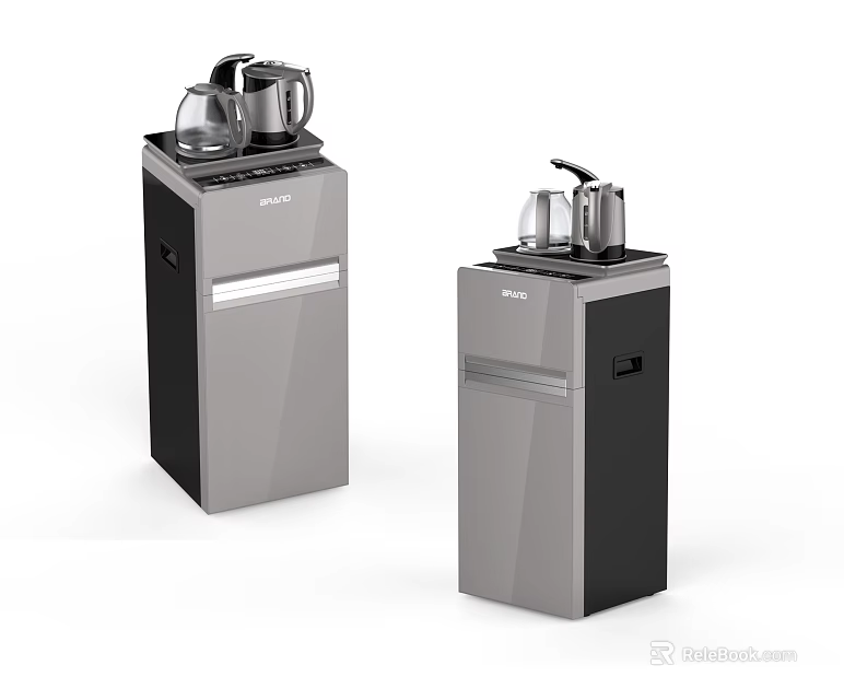 Modern Standing Electric Appliances With Kettles In Silver Gray And Black 3d model 