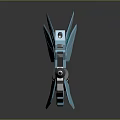 Advanced Futuristic Sci Fi Weapon Featuring Blue Cyan Glowing Elements And Mechanical Design Structure 3d model