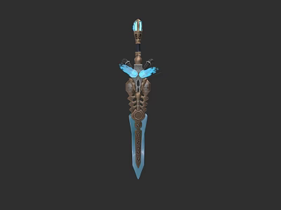World of Warcraft Style Sword of the Dead Soul Guardian Two-Hand Sword Cartoon Texture Hand-painted Animation 3d model